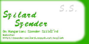 szilard szender business card